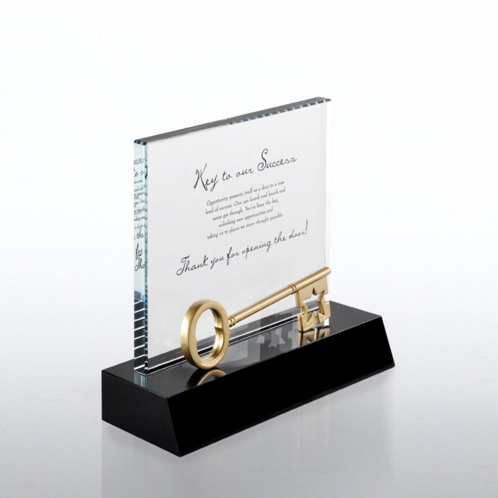 Crystal Character Trophy - Key to our Success SIDE
