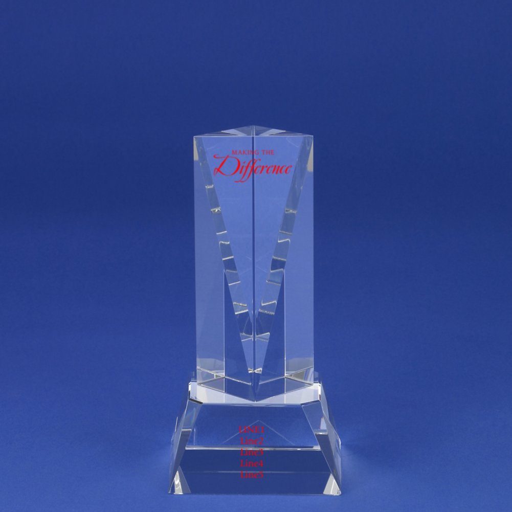 Crystal Sculpture Trophy - Triangle