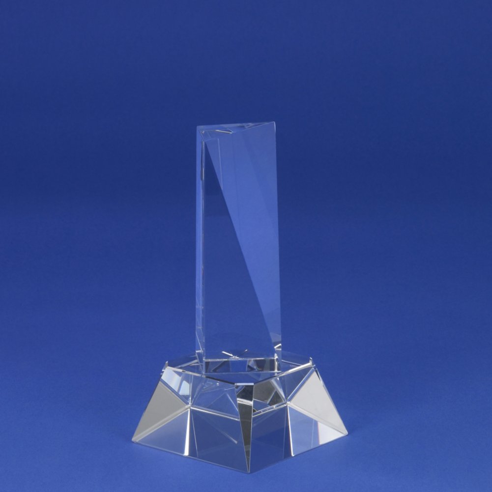 Crystal Sculpture Trophy - Triangle SIDE