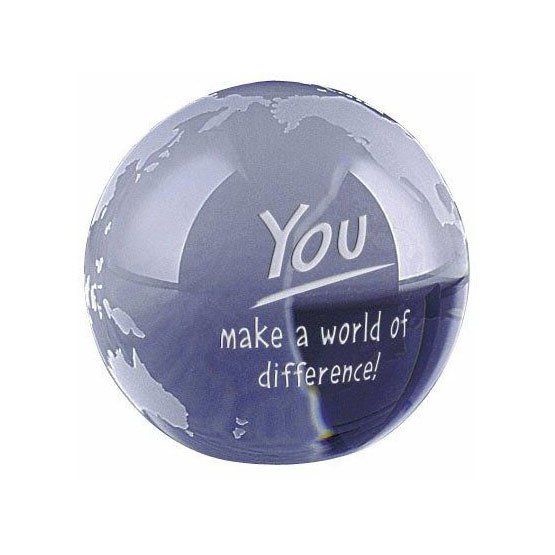 Crystal Paperweight - Small World of Difference Globe