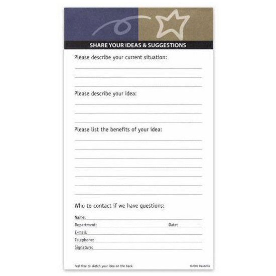 Suggestion System - Refill Pad - You Make the Difference
