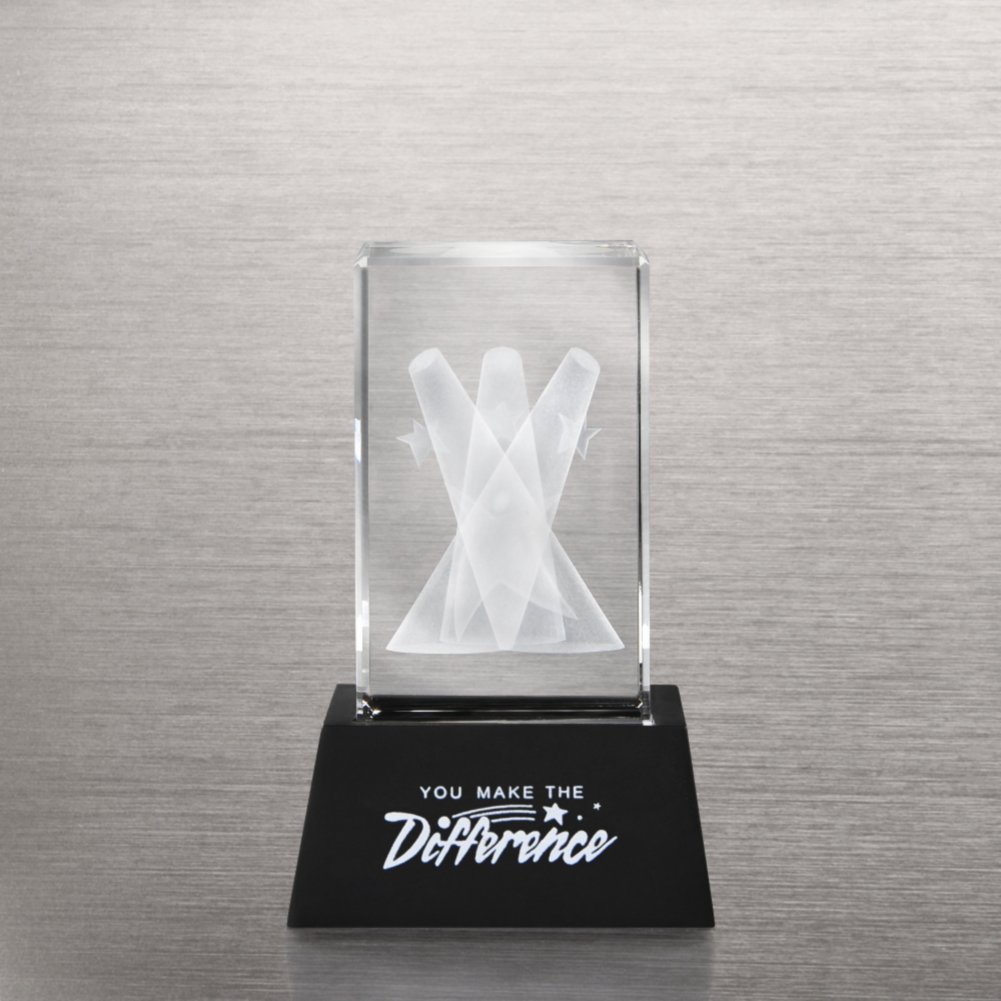 3-D Crystal Trophy - Spotlight: You Make the Difference BACK