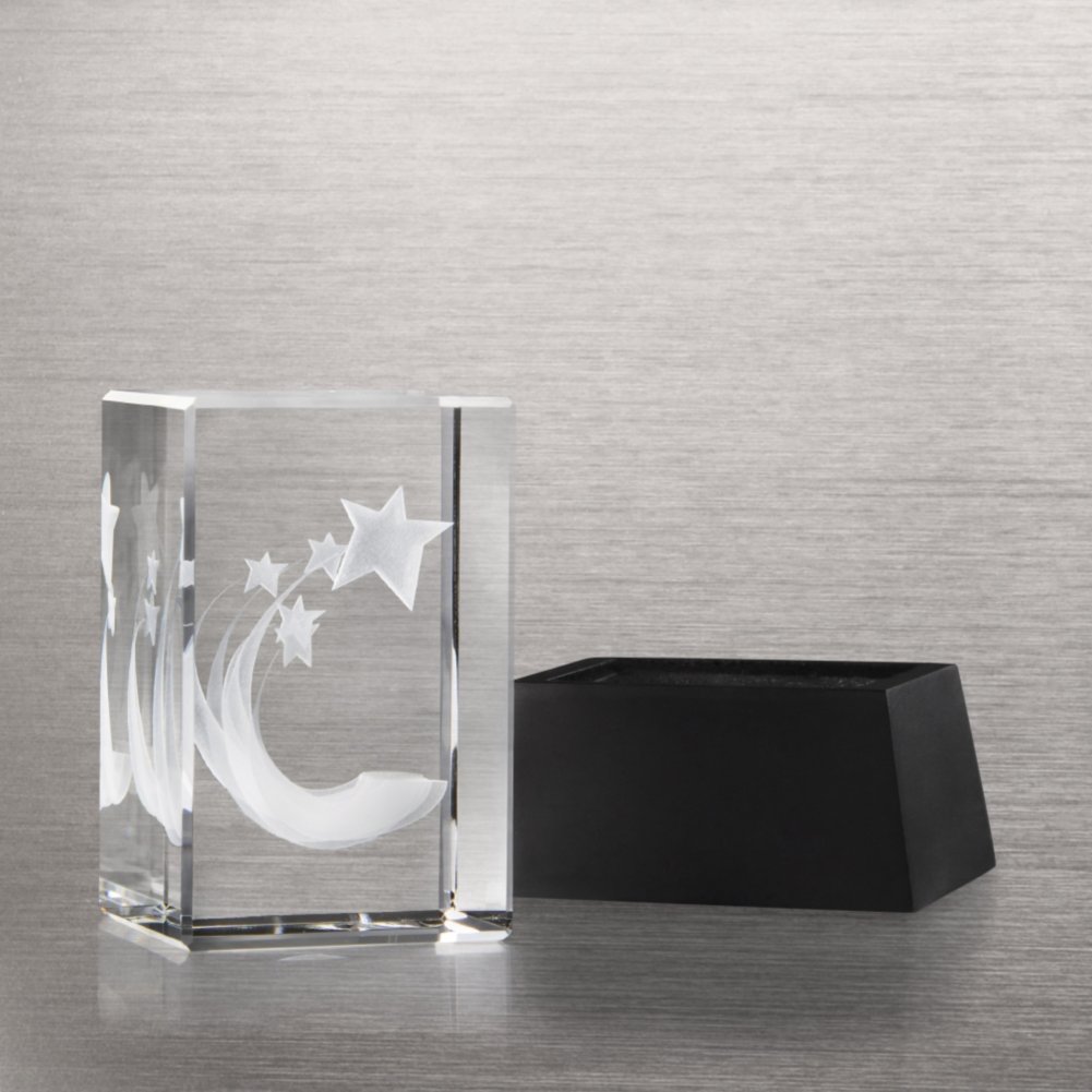 3-D Crystal Trophy - Above and Beyond OPEN