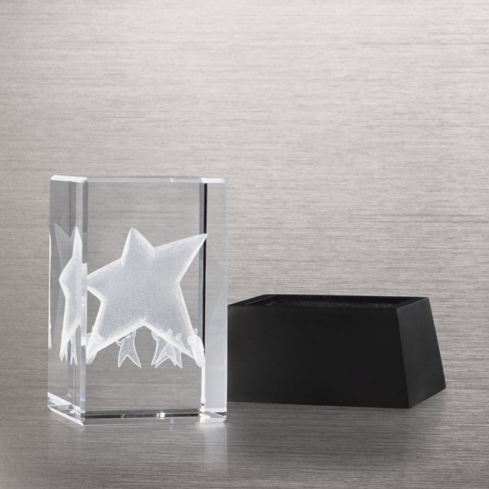 3-D Crystal Trophy - Together Everyone Achieves More OPEN