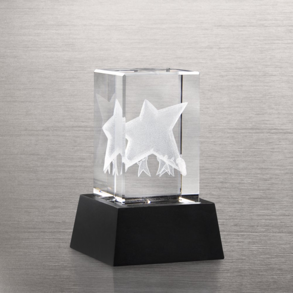 3-D Crystal Trophy - Together Everyone Achieves More SIDE