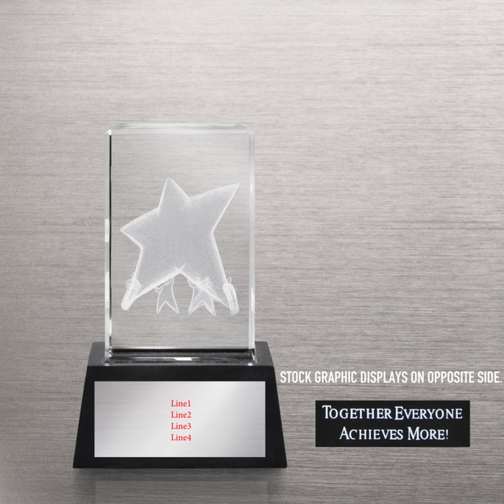 3-D Crystal Trophy - You Make a World of Difference
