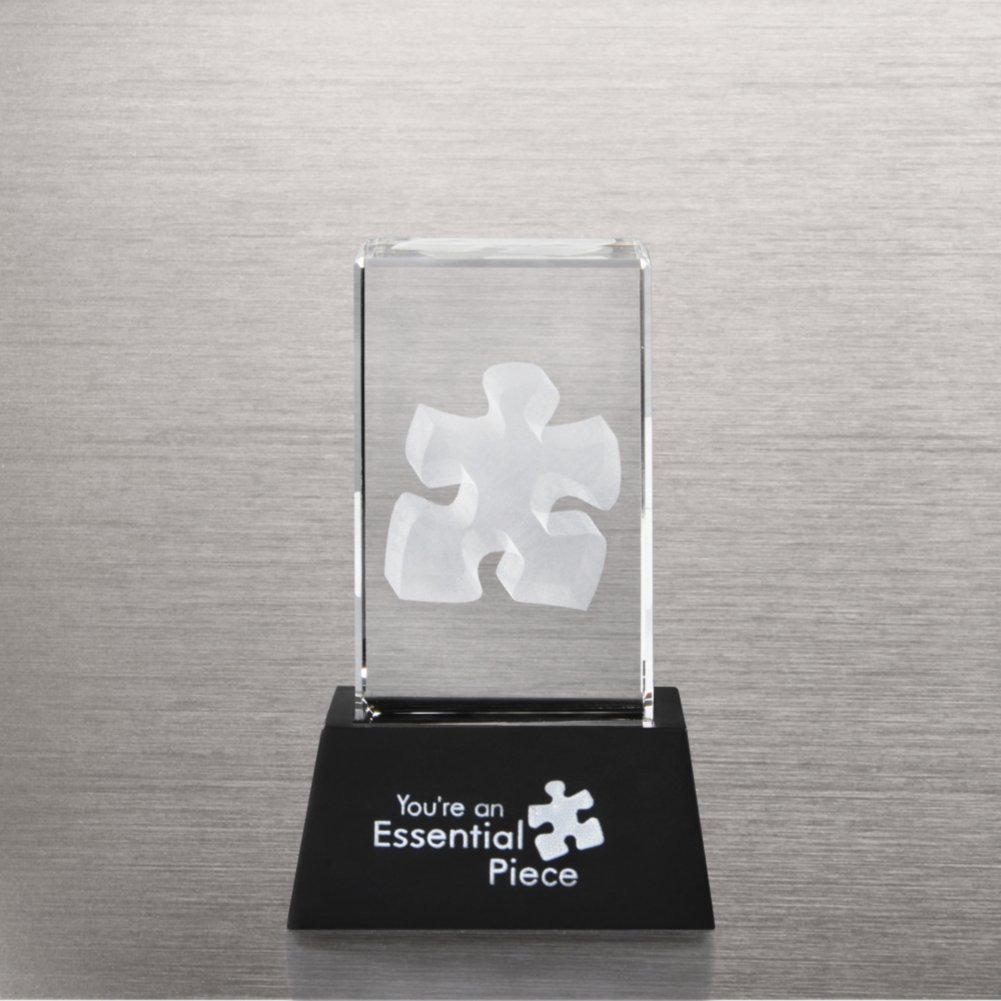 3-D Crystal Trophy - Essential Piece BACK