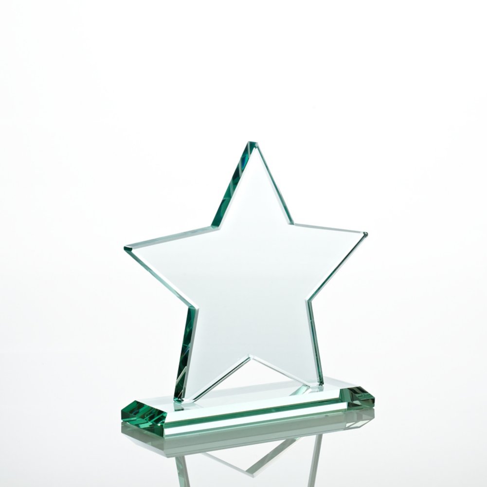 Premium Jade Glass Trophy - Star SIDE