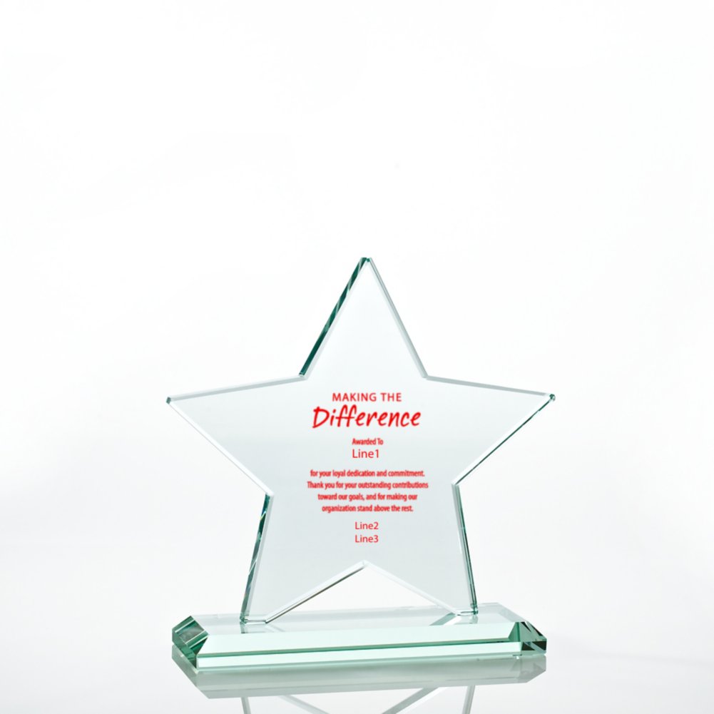 Premium Jade Glass Trophy - Star