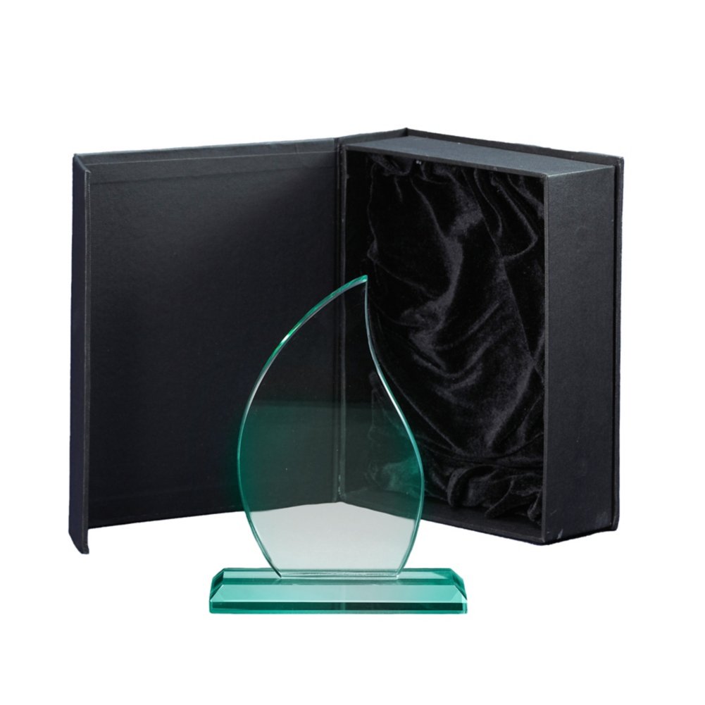 Premium Jade Glass Trophy - Flame Small BOX