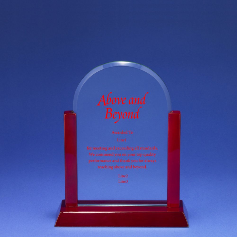 Premium Jade Glass and Wood Trophy - Tribute