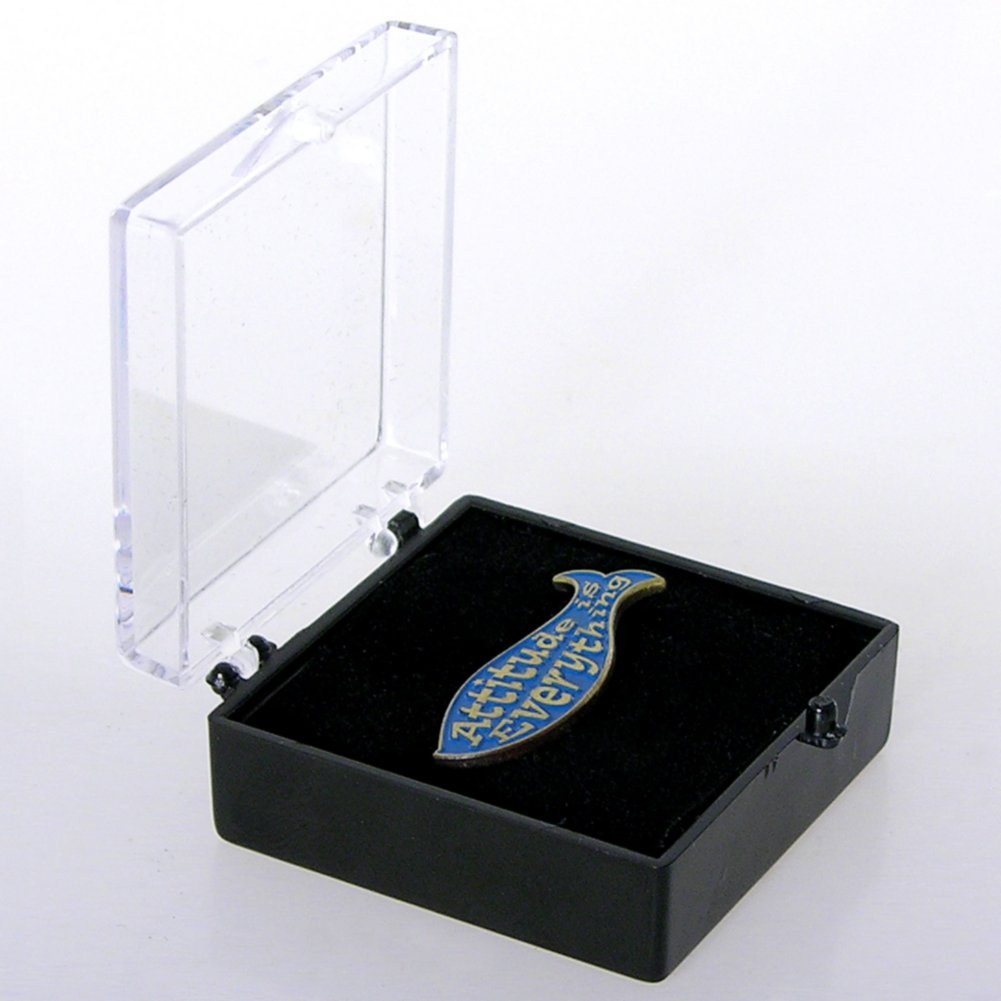 Lapel Pin - F.I.S.H - Attitude is Everything - Blue BOX