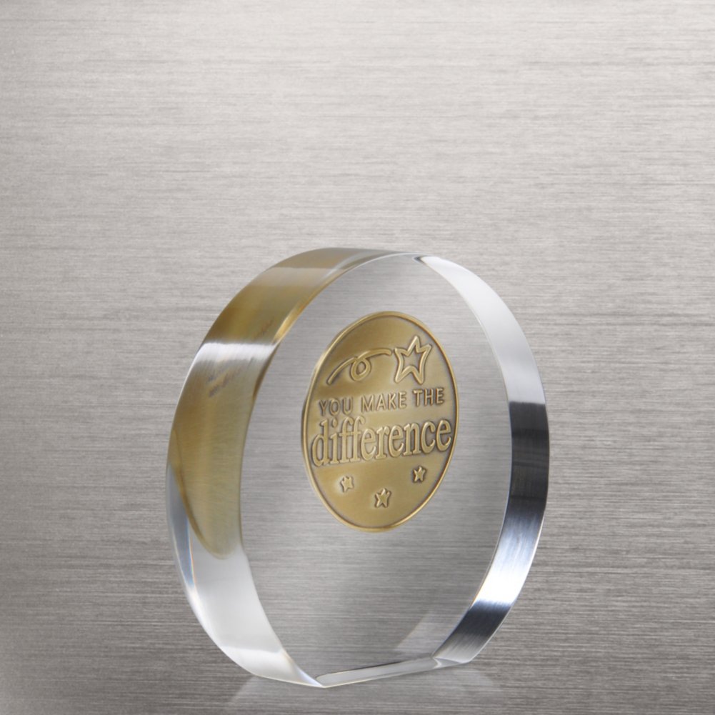 Embedded Medallion Trophy - You Make the Difference SIDE