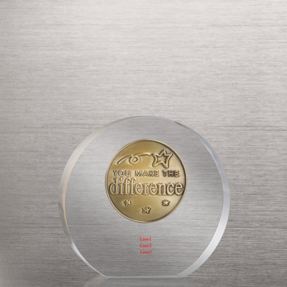Embedded Medallion Trophy - You Make the Difference