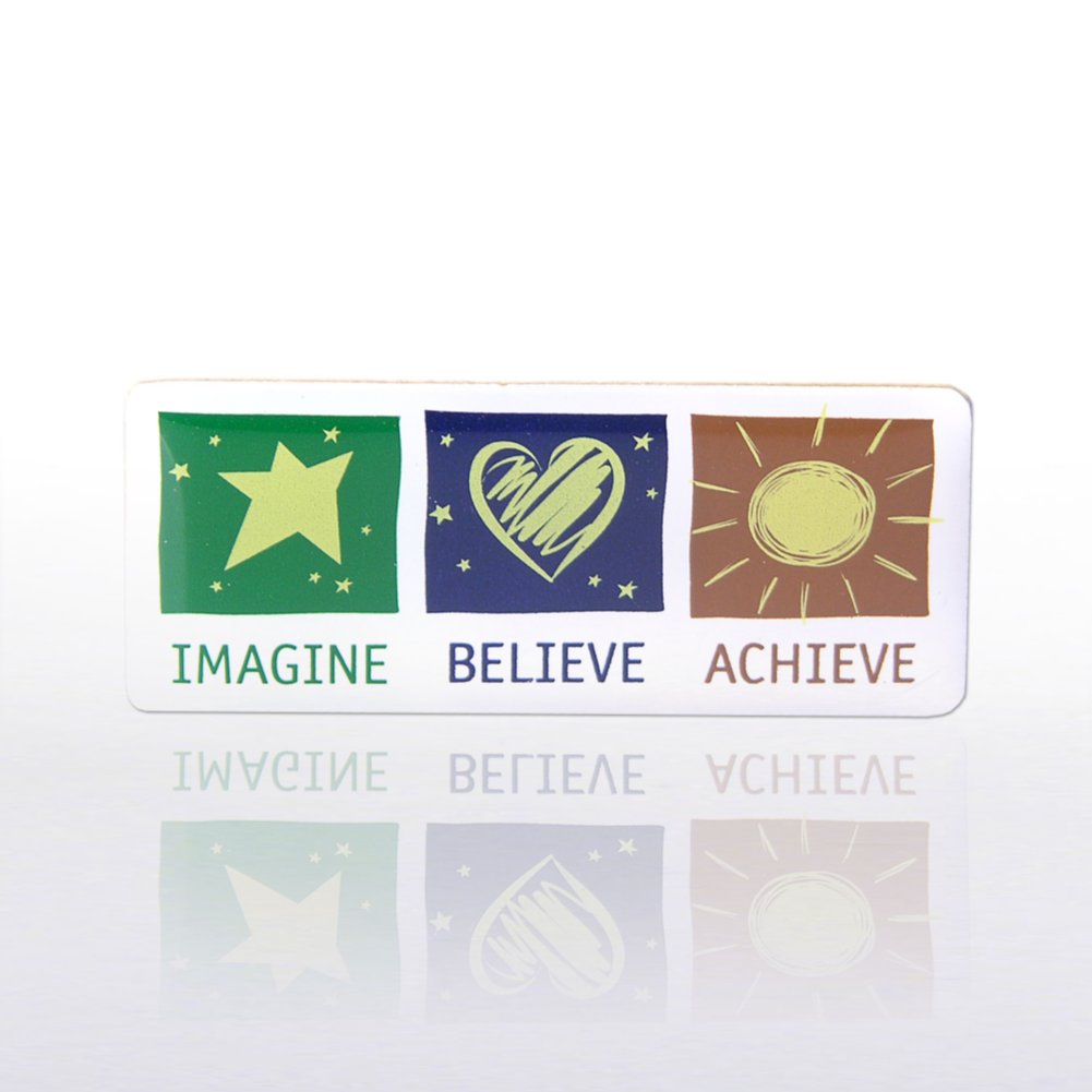Lapel Pin - Imagine Believe Achieve - Multi-Color