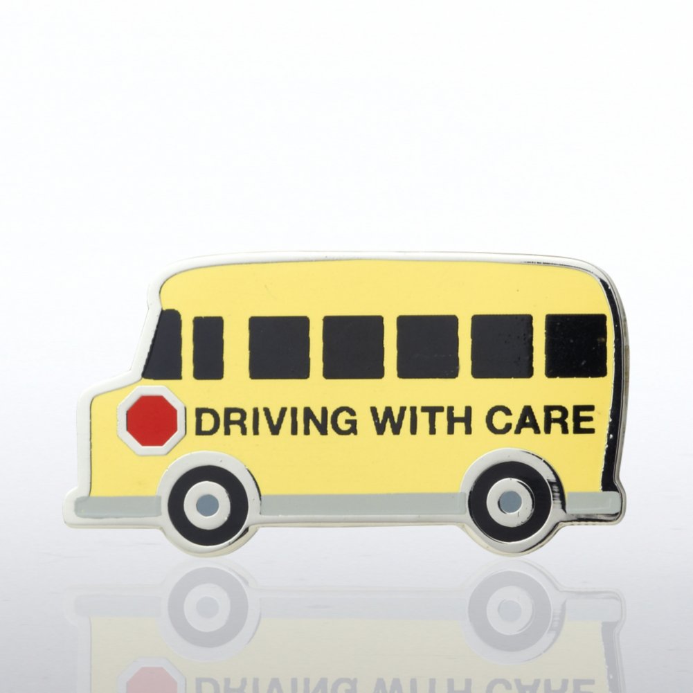 Lapel Pin - School Bus - Driving with Care