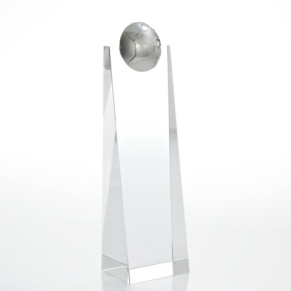 Crystalline Tower Trophy - Globe SIDE