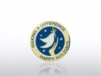 Lapel Pin - Making a Difference Happy Holidays Dove