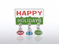 Charm Lapel Pin - Happy Holidays