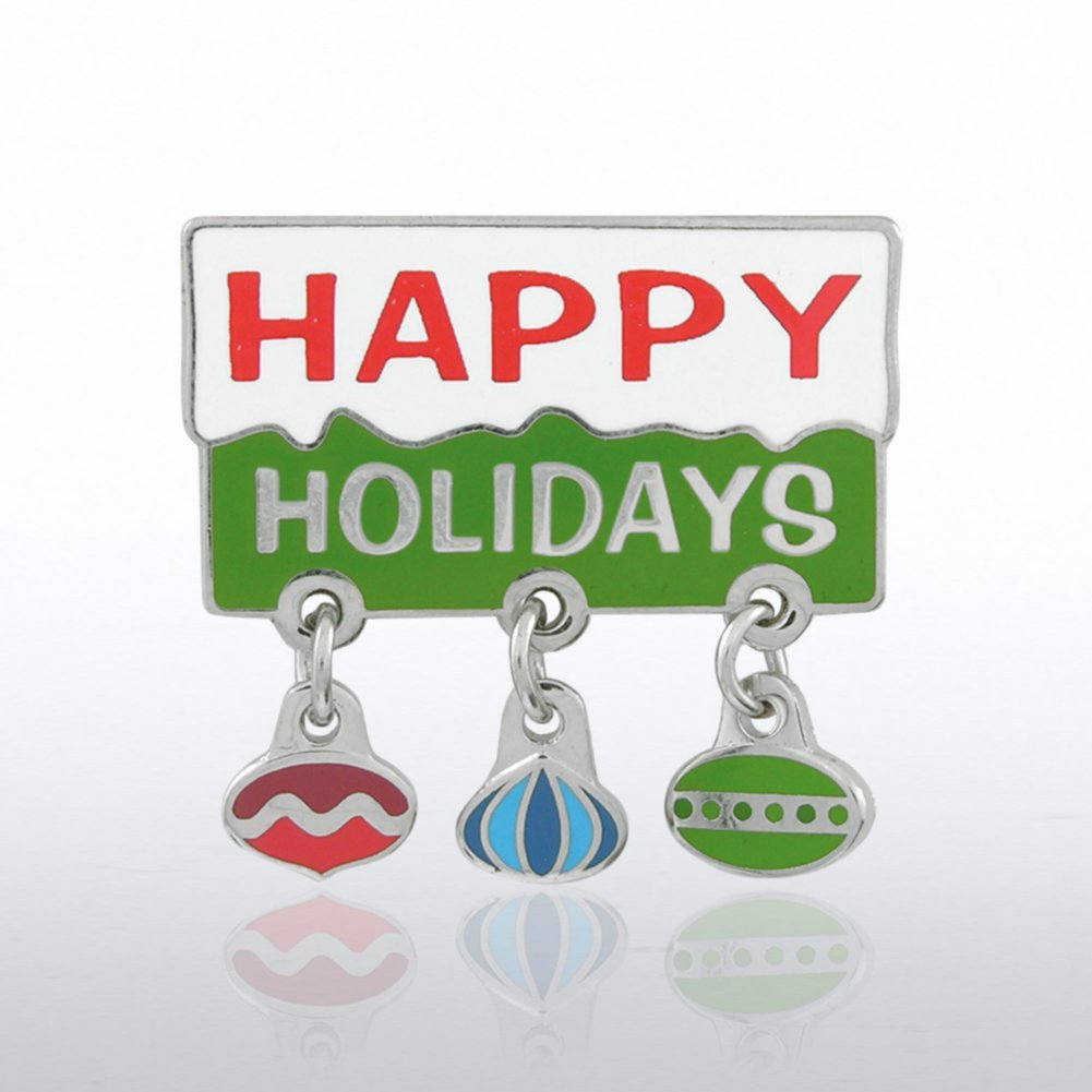 Charm Lapel Pin - Happy Holidays