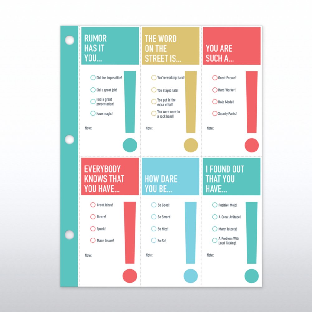 Recognition Binder System - Refill Pack CARD1