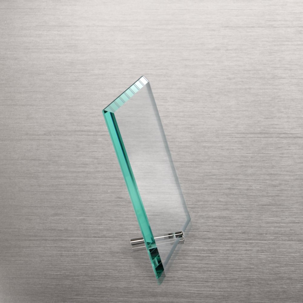 Mini Glass Award Plaque - Clear SIDE
