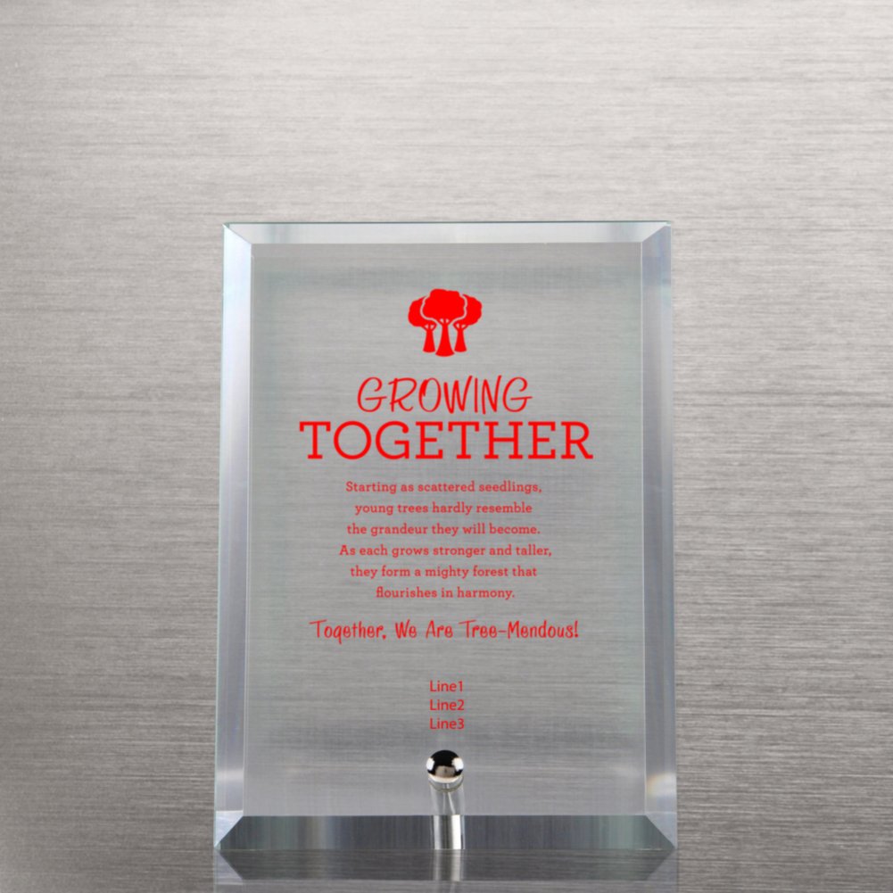 Glass Award Character Plaque - Clear