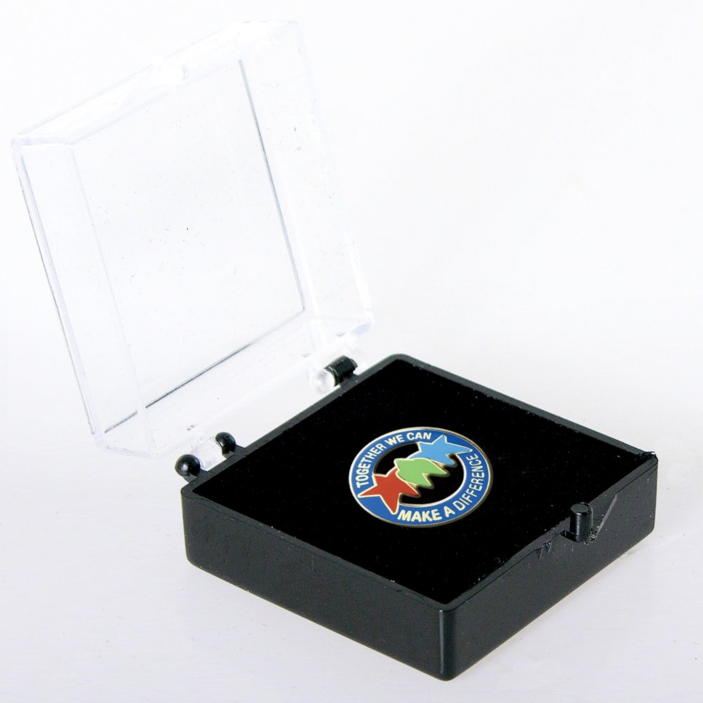 Lapel Pin - Together We Can Make a Difference - Stars Round BOX
