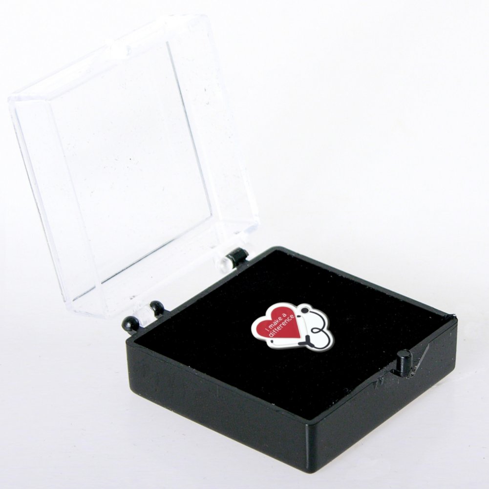 Lapel Pin - Heart with Stethoscope BOX