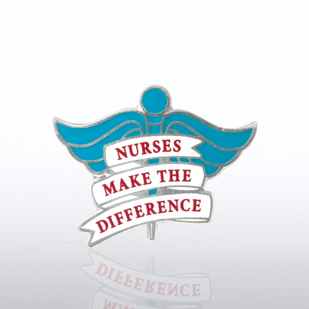 Lapel Pin - Nurses Make the Difference - Caduceus