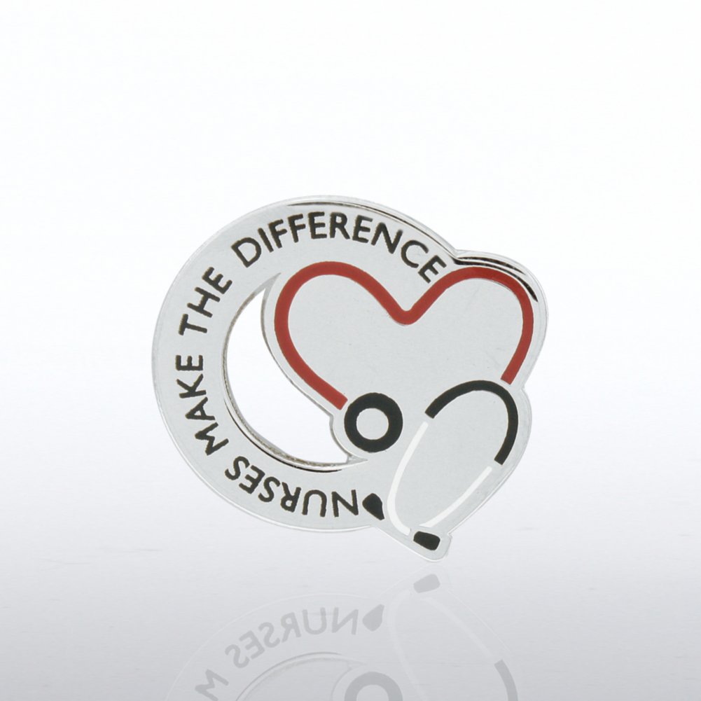 Lapel Pin - Nurses Make the Difference - Stethoscope