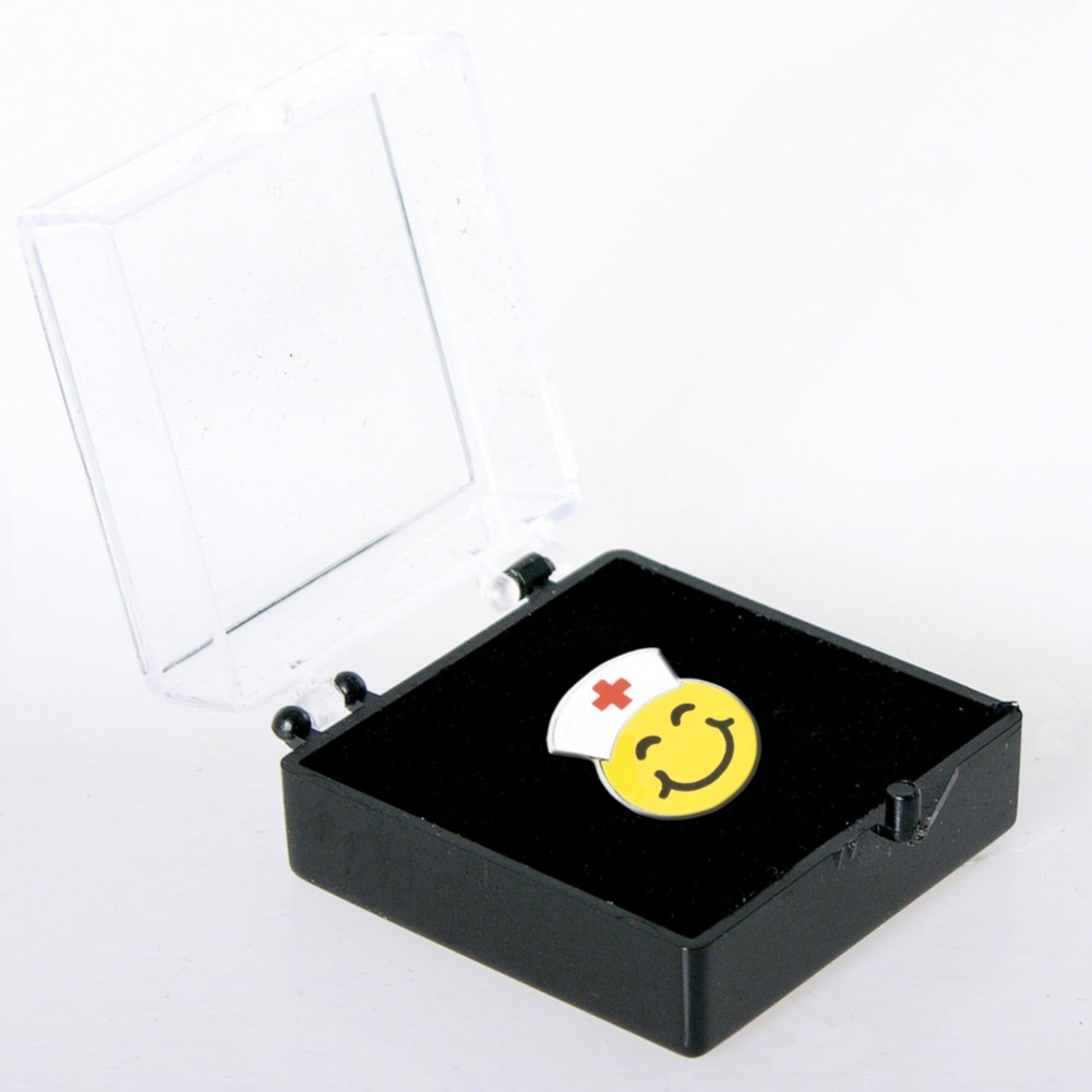 Lapel Pin - Smiley Face with Nurse Hat BOX