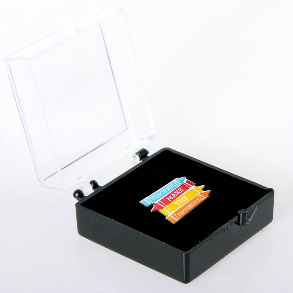 Lapel Pin - Teachers Make the Difference - Crayons BOX