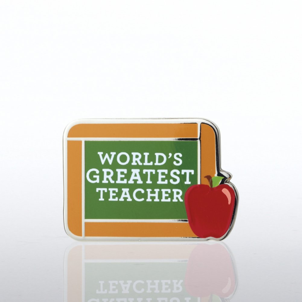Lapel Pin - World's Greatest Teacher Chalkboard
