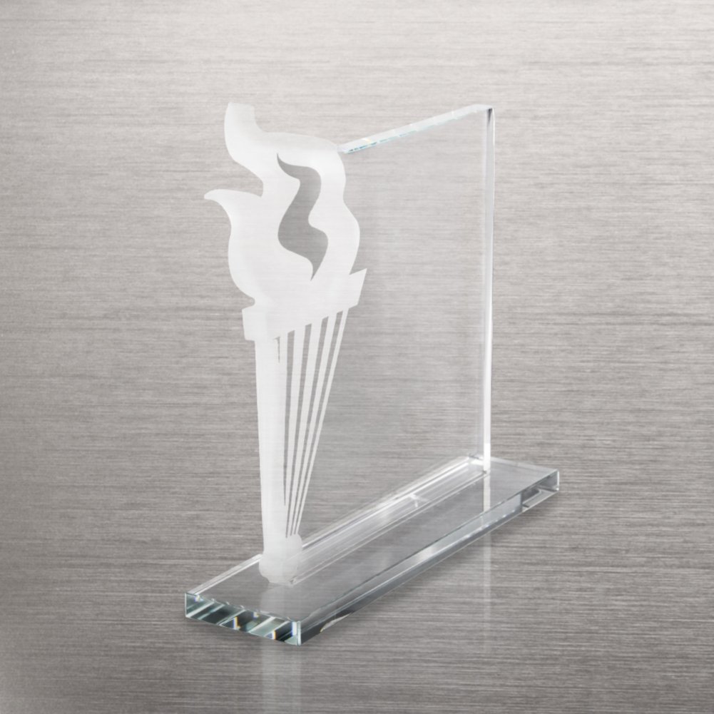 Etched Glass Award - Torch SIDE