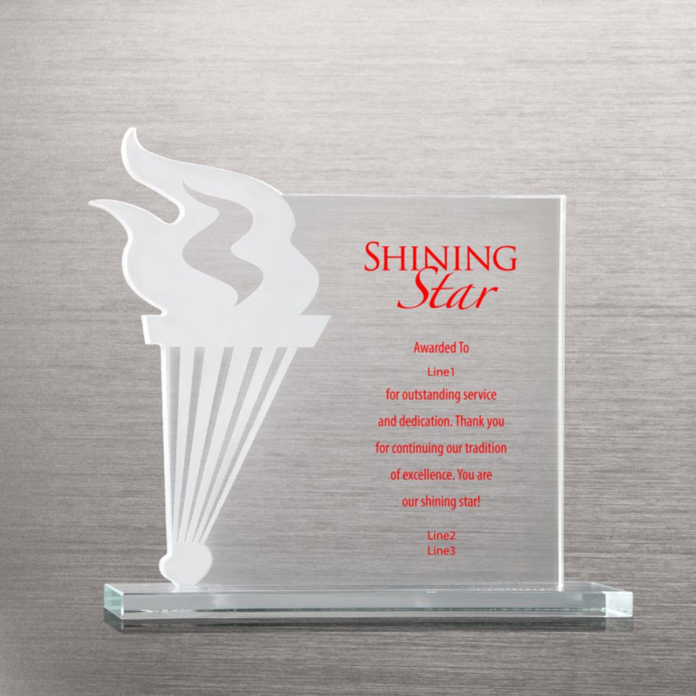 Etched Glass Award - Torch