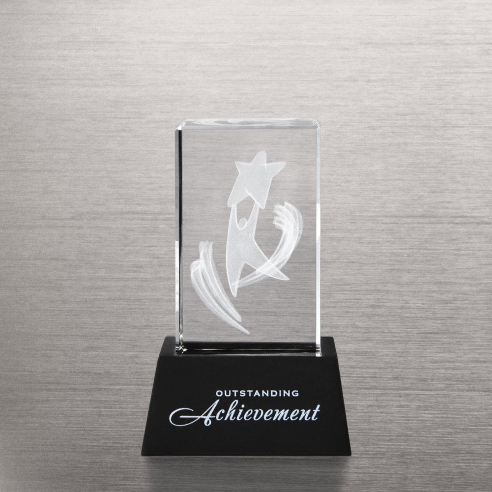 3-D Crystal Trophy - Team Guy: Outstanding Achievement BACK