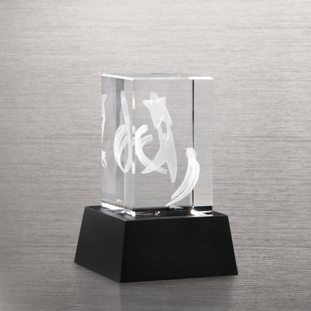 3-D Crystal Trophy - Team Guy: Outstanding Achievement SIDE