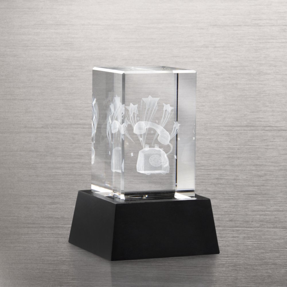 3-D Crystal Trophy - Phone: Beyond the Call SIDE