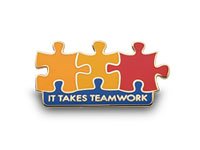 Lapel Pin - It Takes Teamwork - Multi Color