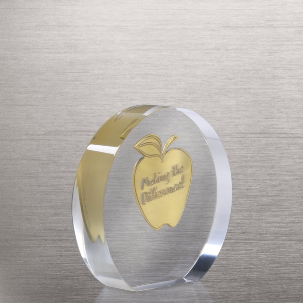 Embedded Medallion Trophy - Apple - Making the Difference SIDE