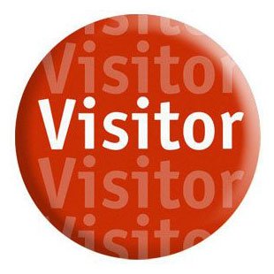 Buttons, Magnets & Stickers - Visitor - Red