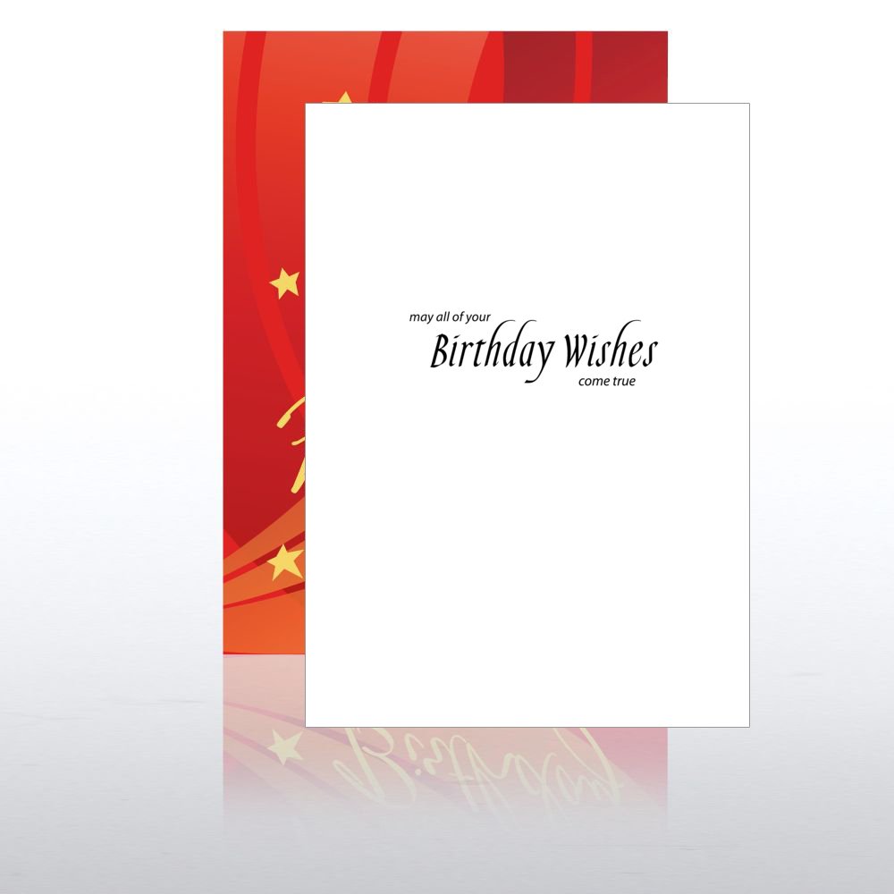 Classic Celebrations - Happy Birthday Red Swoosh & Star OPEN