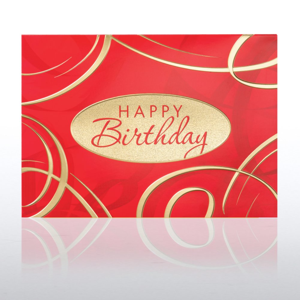 Grand Events - Birthday Red & Gold Swirls