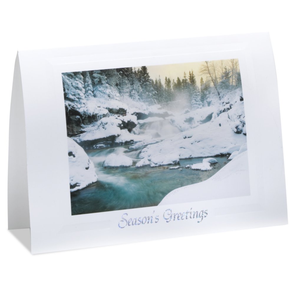 Holiday Greeting Card - Winter River Scene SIDE