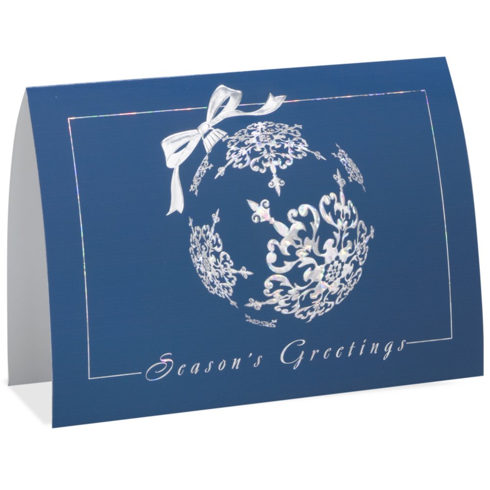 Holiday Greeting Card - Shimmering Ornament SIDE