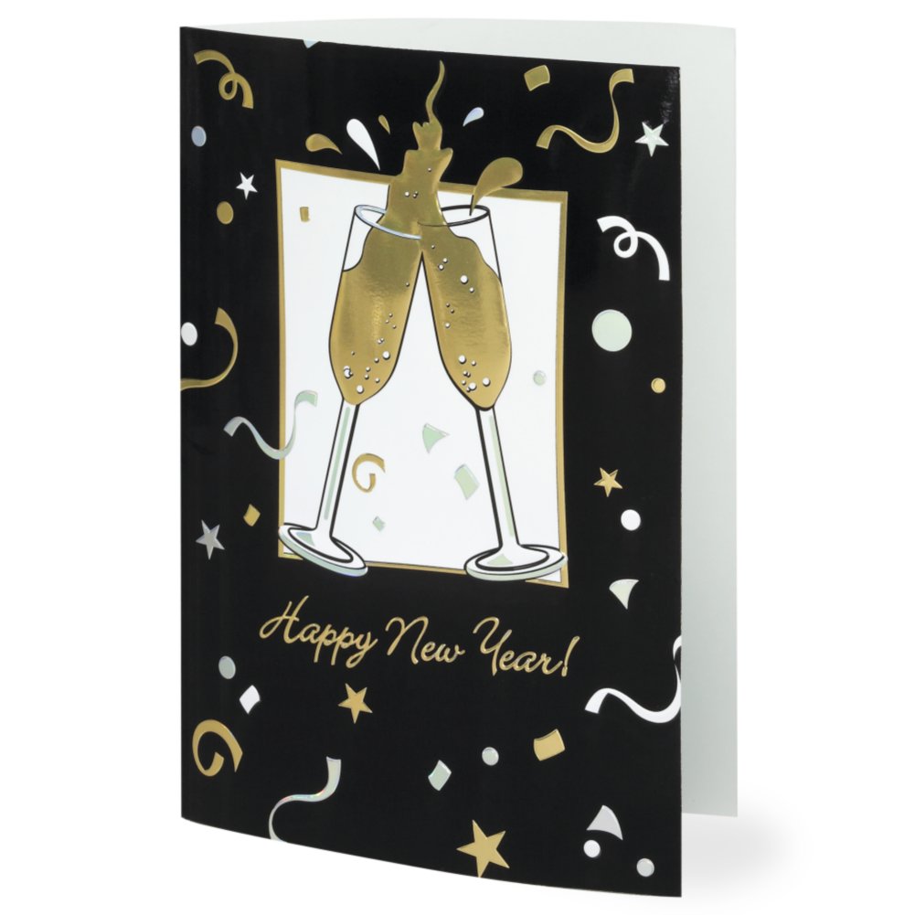 Holiday Greeting Card - Cheers! Happy New Year! SIDE