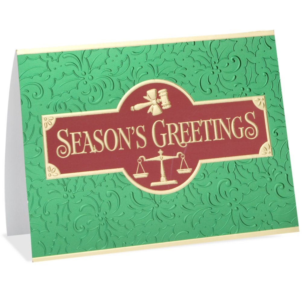 Holiday Greeting Card - Law Firm with Balance Scale SIDE
