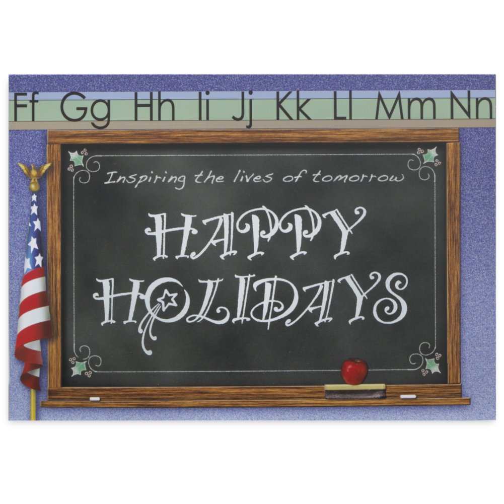 Holiday Greeting Card - Education Happy Holidays Chalkboard