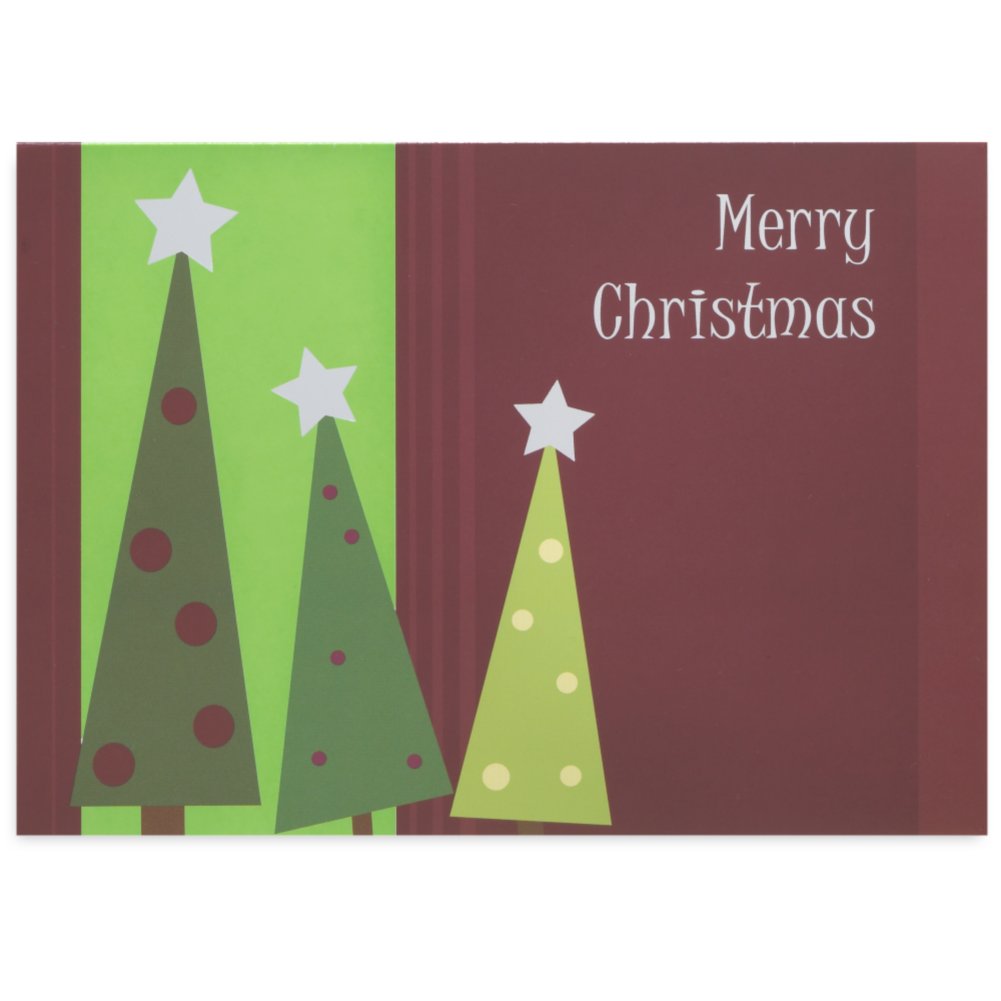 Holiday Greeting Card - Merry Christmas Three Trees